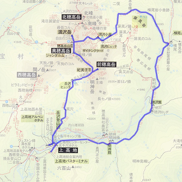 穂高登山ルート